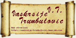 Vaskrsije Trumbulović vizit kartica